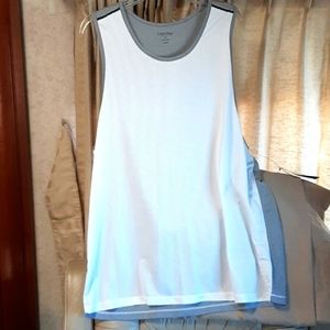 Calvin Klein Performance Loose Fit AIRFX Gray & White Tank Size XXL
